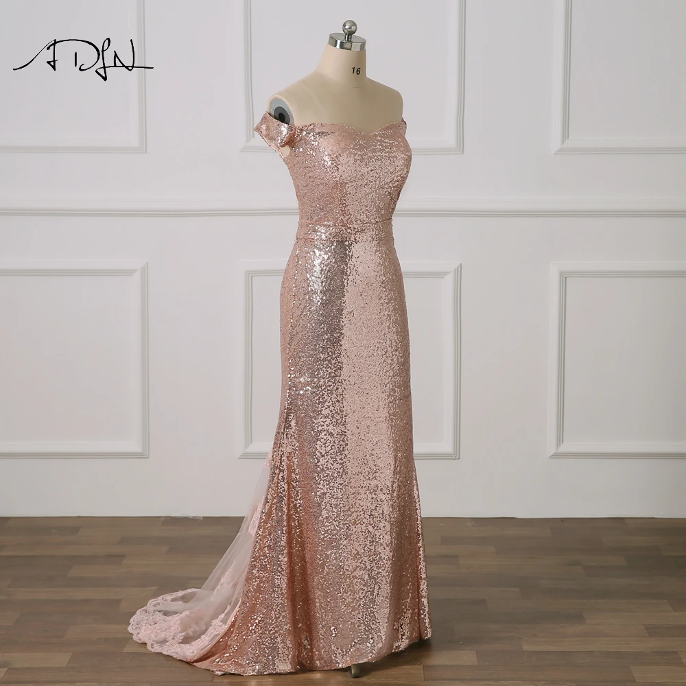 ADLN/сексуальные вечерние платья с пайетками открытыми плечами большие размеры