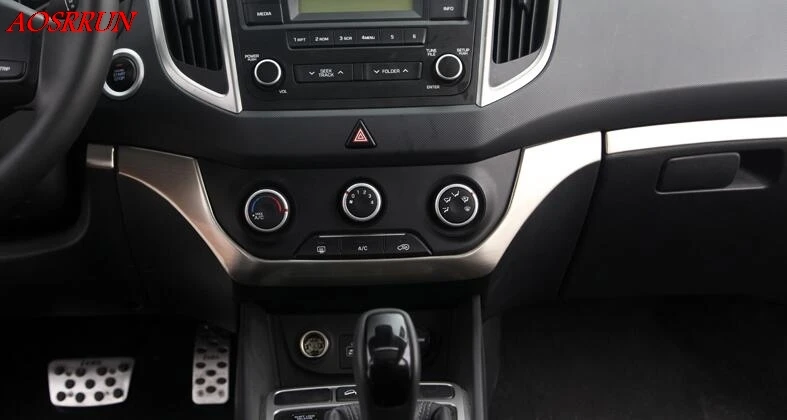 Для hyundai Creta ix25 автомобильные аксессуары приборной панели автомобиля центральное управление декоративная крышка из нержавеющей стали