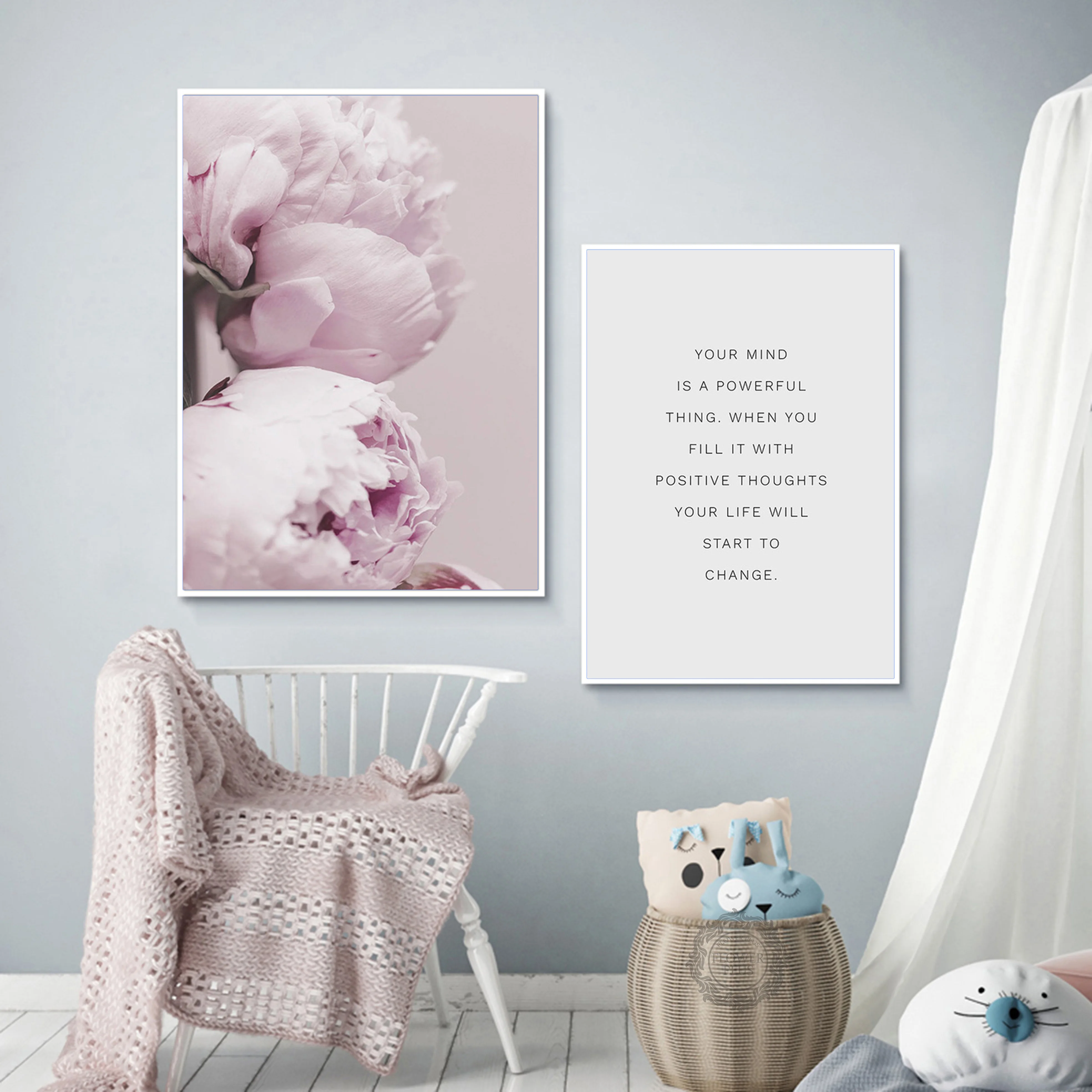 Принт с розовыми пионами вдохновляющая цитата холст художественная живопись