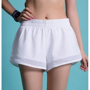 Женские спортивные шорты, двухслойные шорты для йоги и фитнеса, анти-освещение