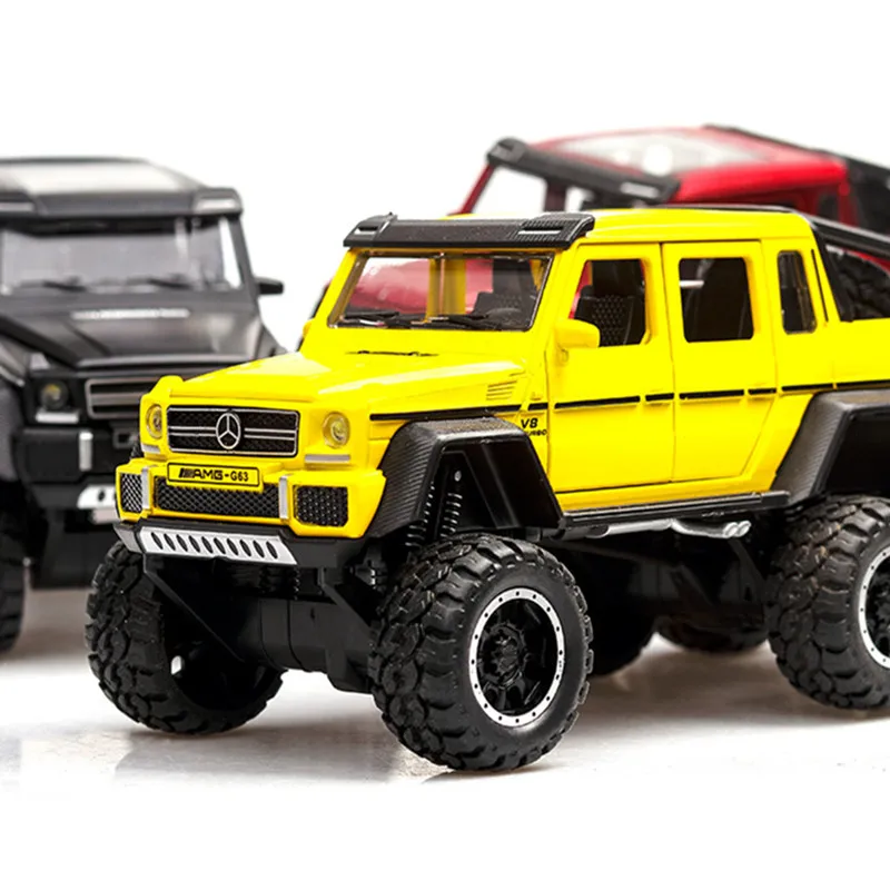 Высокая имитация G63 6x6 внедорожный автомобиль литой 1:32 AMG Модель BRABUS с музыкальным