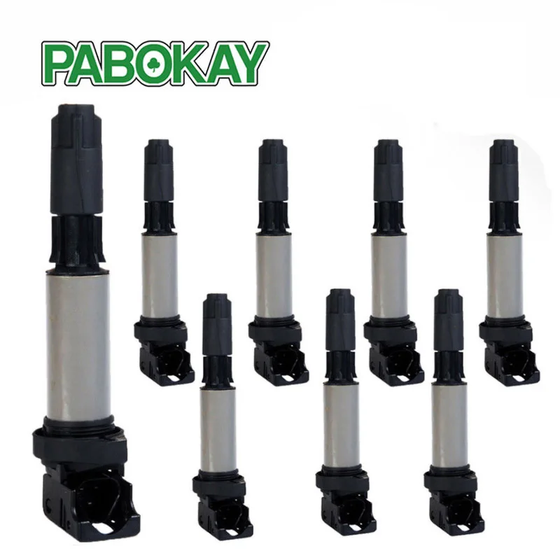 Новый набор из 8 катушек зажигания для 01 10 BMW 5 6 7 серии X5 UF522 UF515 0221504464 12131712223