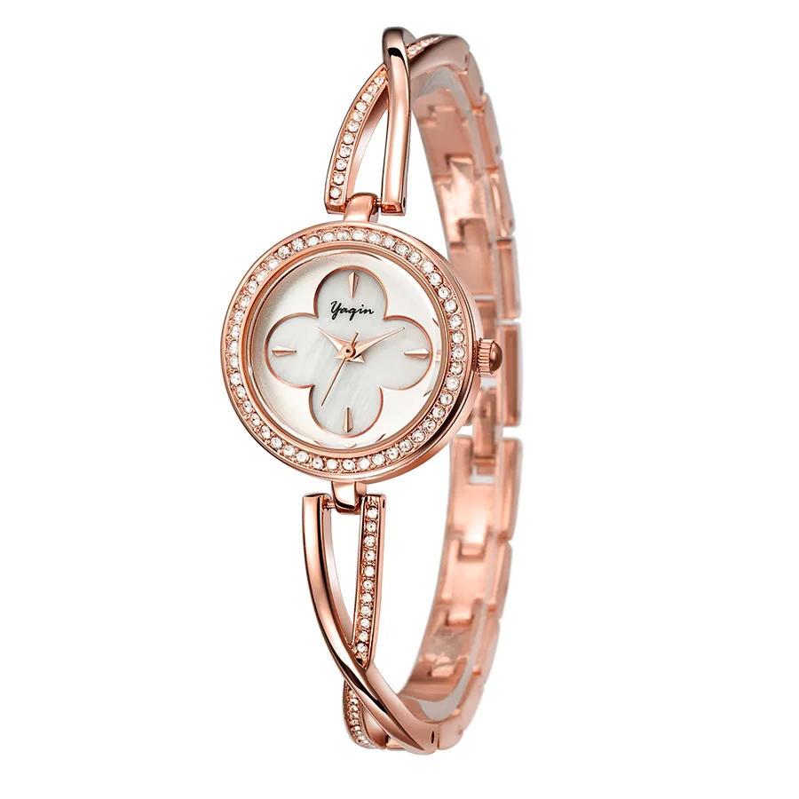 Новая Мода люксовый бренд YAQIN женские кварцевые часы стали деловая Повседневная