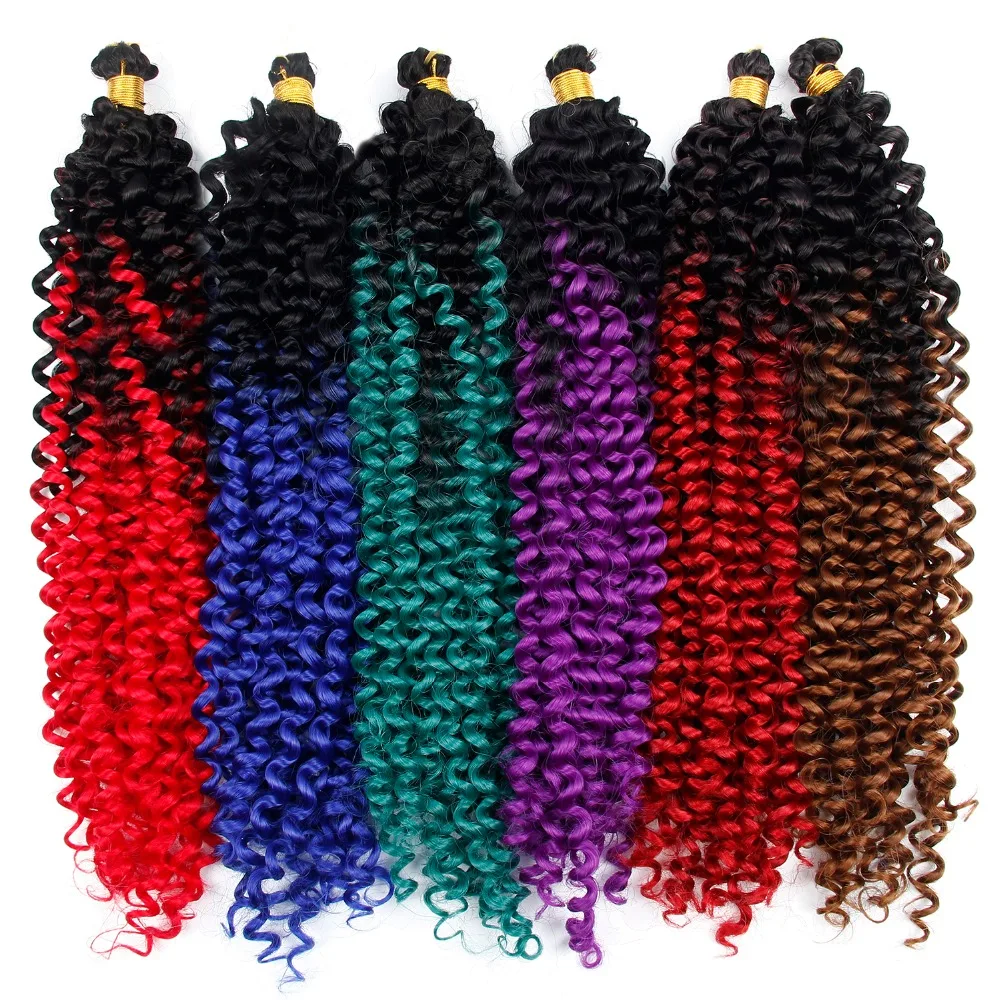 

Ombre Braiding Hair Extensions Water Wave Crochet Braids Hair Grey Bundles Afro Kinky Twist Crochet