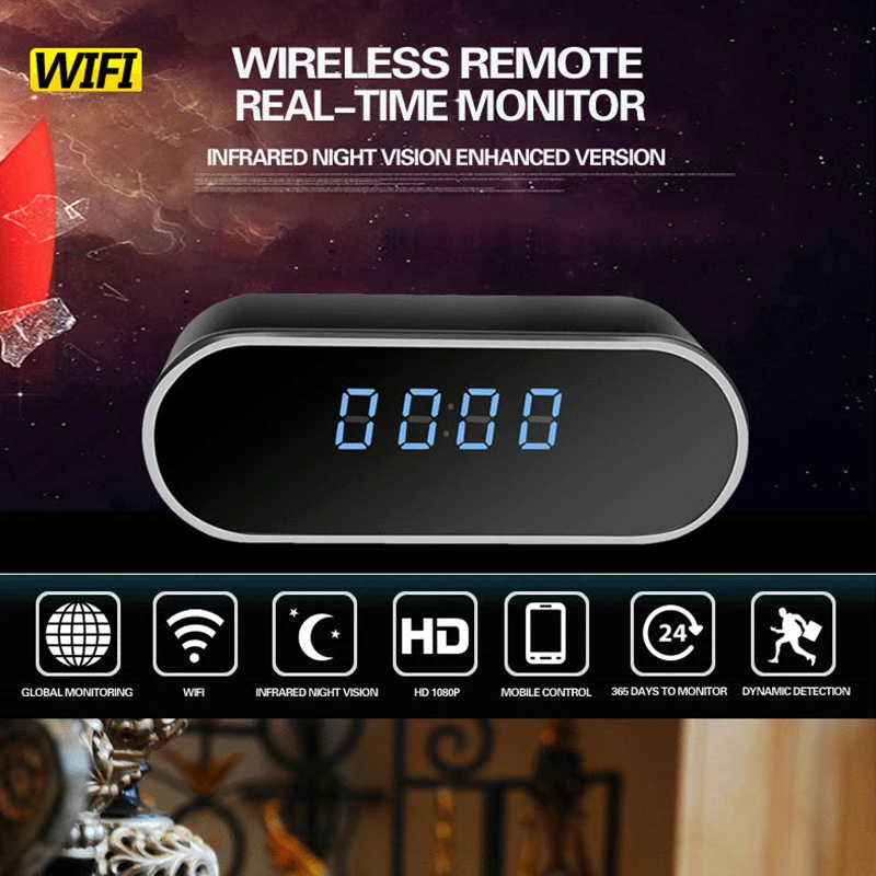 Беспроводная WIFI охранная сигнализация со светодиодом 1080P Ночное Видение