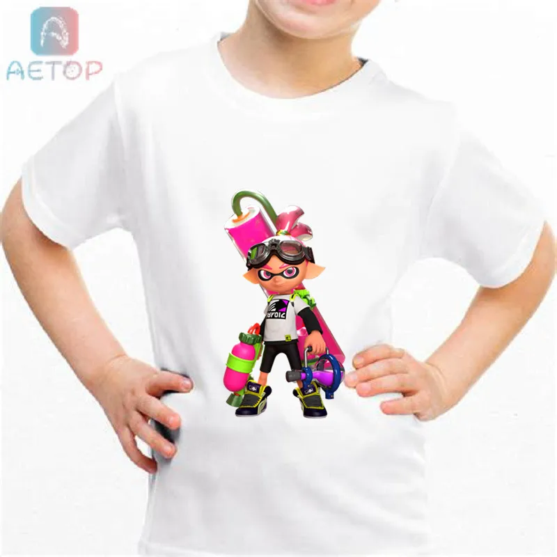 Новая забавная футболка с надписью splatoon 053 милая летняя одежда для маленьких