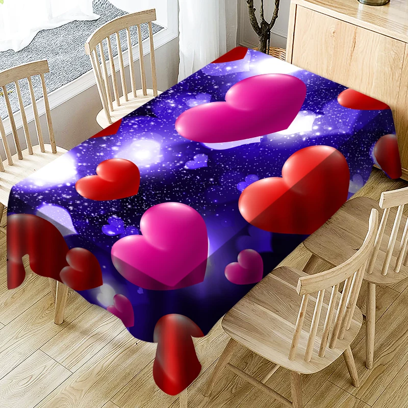 Круглая скатерть Psychedelic Водонепроницаемая Love Heart Свадебная маслостойкая крышка