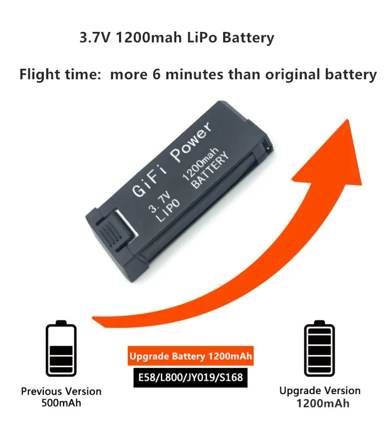 E58 обновление Lipo батарея 3 7 в 1200 мАч для L800 JY019 S168 M68 долгое время полета RC Дрон