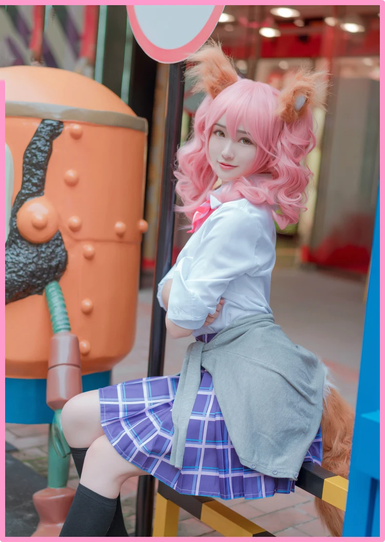 8 шт. Fate EXTELLA CCC FGO Fate Grand Order tamamo no Mae Maid JK школьная форма рубашка Кардиган Платье Аниме Косплей костюмы парики