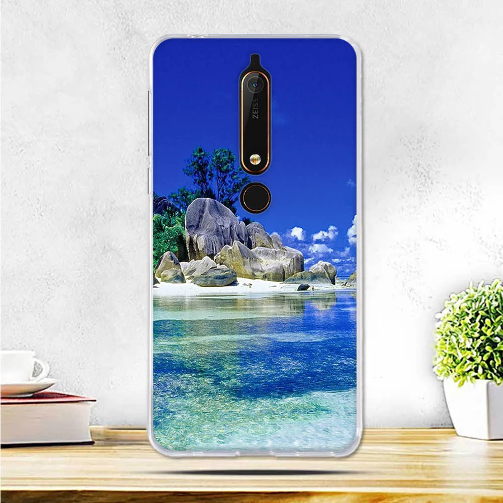 Для Nokia 6 2018 чехол 1 мягкий силиконовый тонкий рельефный Чехлы для TA 1068 1050 1043 чехлы