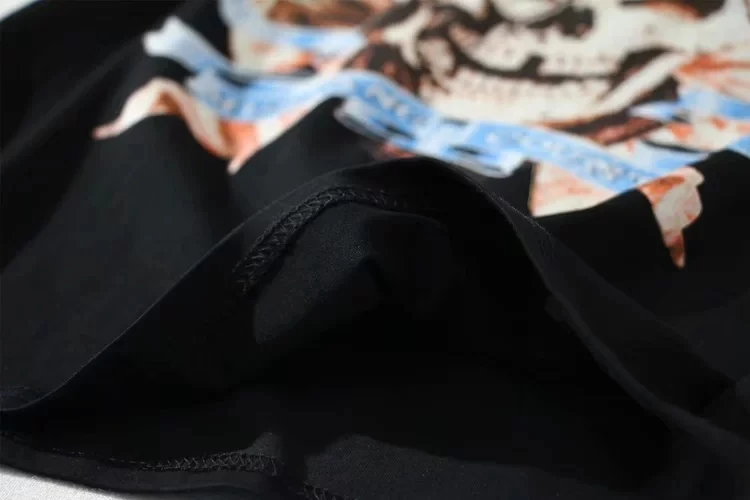 Уличная однотонная хлопковая Футболка с принтом скелета для женщин harajuku camisetas verano mujer plu Размер оверсайз
