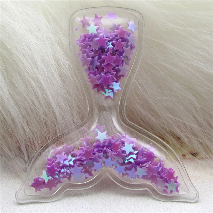 purple 12 шт., 5,5*5 см, хвост русалки, прозрачные, блестящие, со звездами, плавные патчи, аппликации для детей, заколка для волос, заколка аксессуар - Цвет: purple