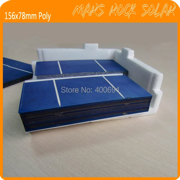 

200pcs 2-2.1W 156x78mm (3"x 6") Polycrystalline Solar Photovoltaic Cells good quality Free Shipping