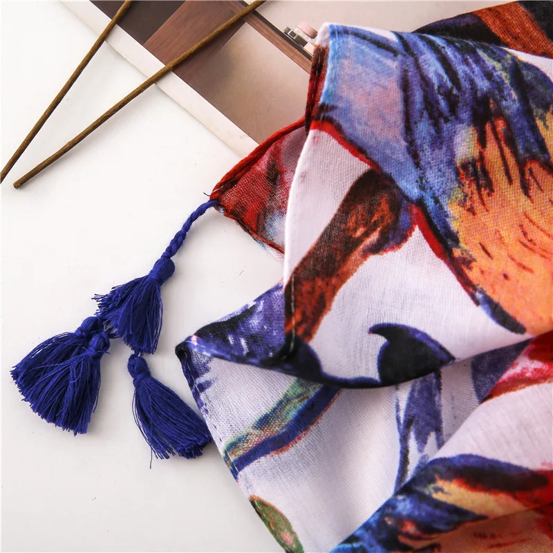 

Bright Parrot Women Scarves Large Long Print Foulard Hijab Head Scarf Colorful Stole TOP [6607]