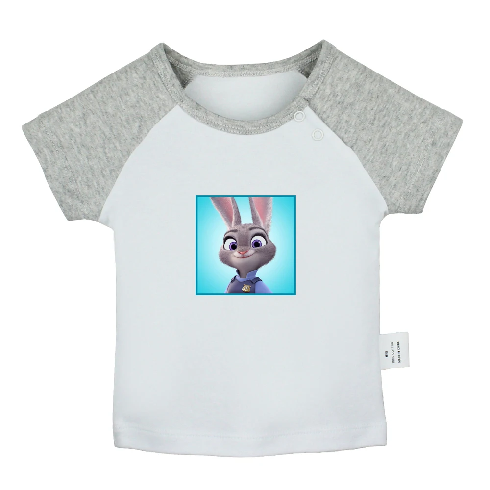 Zootopia Flash Police Cottontail Rabbit MEN IN BLACK MIB Graffiti Art Newborn Baby T-shirts Toddler Graphic Short sleeve Tee Top | Детская
