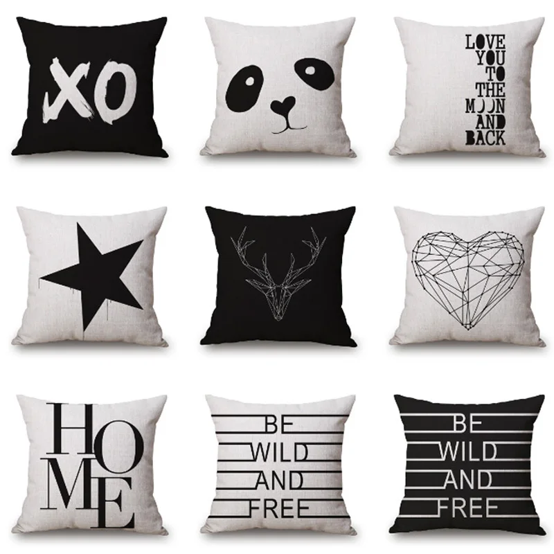 

Creative Geometric Cushion Cover Cotton Linen Geometric Throw Pillow Case For Sofa Home Car Decorative Pillowcase Cover