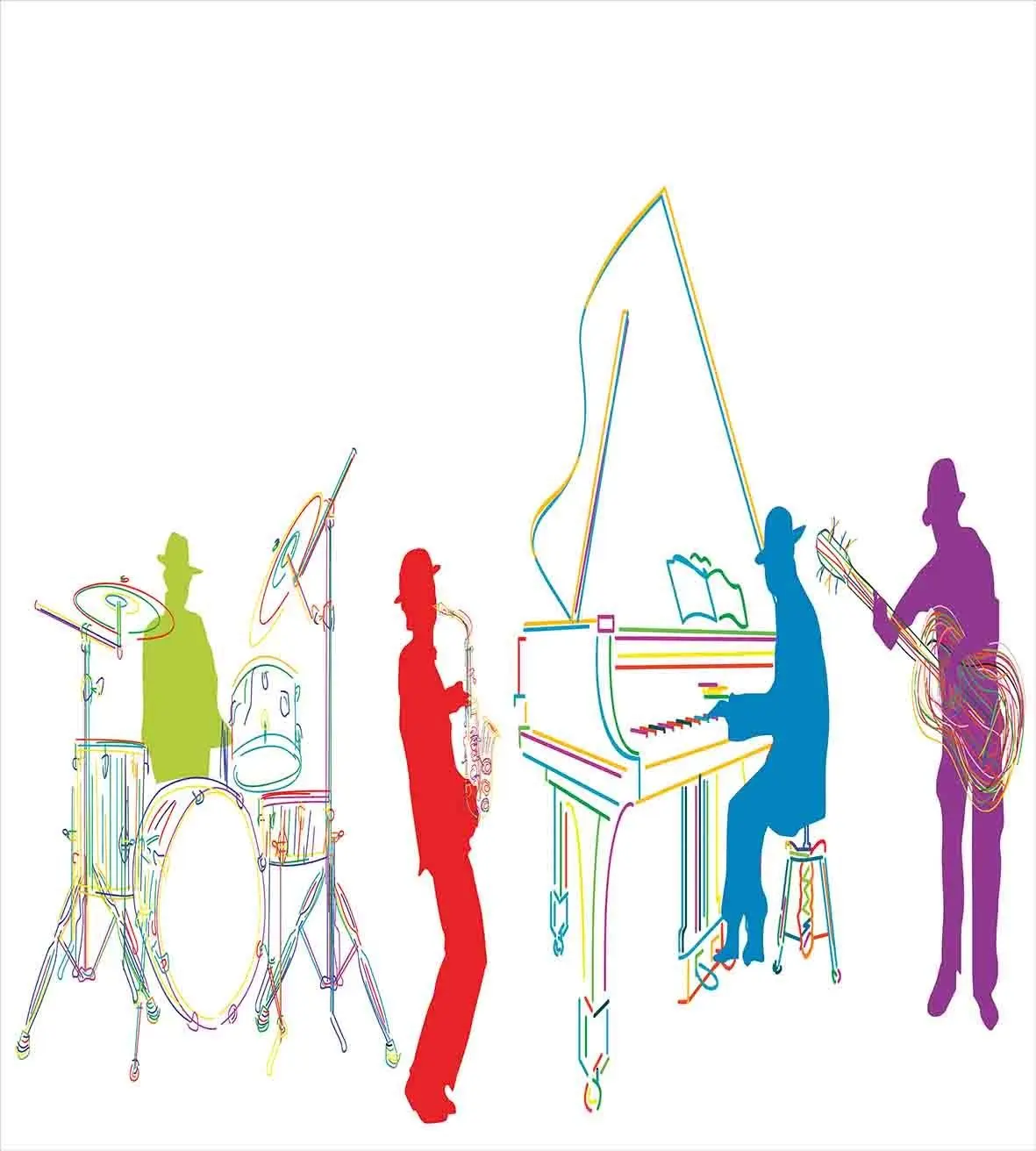 Набор пододеяльников для музыки яркие цветные джазовые приборы Современная