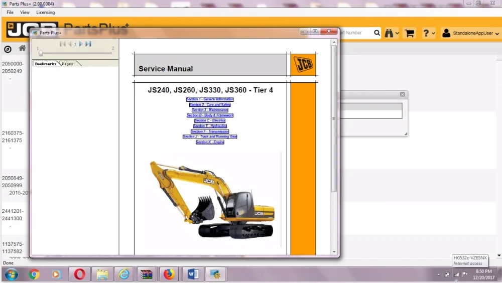 Запасные части JCB SPP Plus + 2 00 [2017] руководство по обслуживанию разблокированный keygen