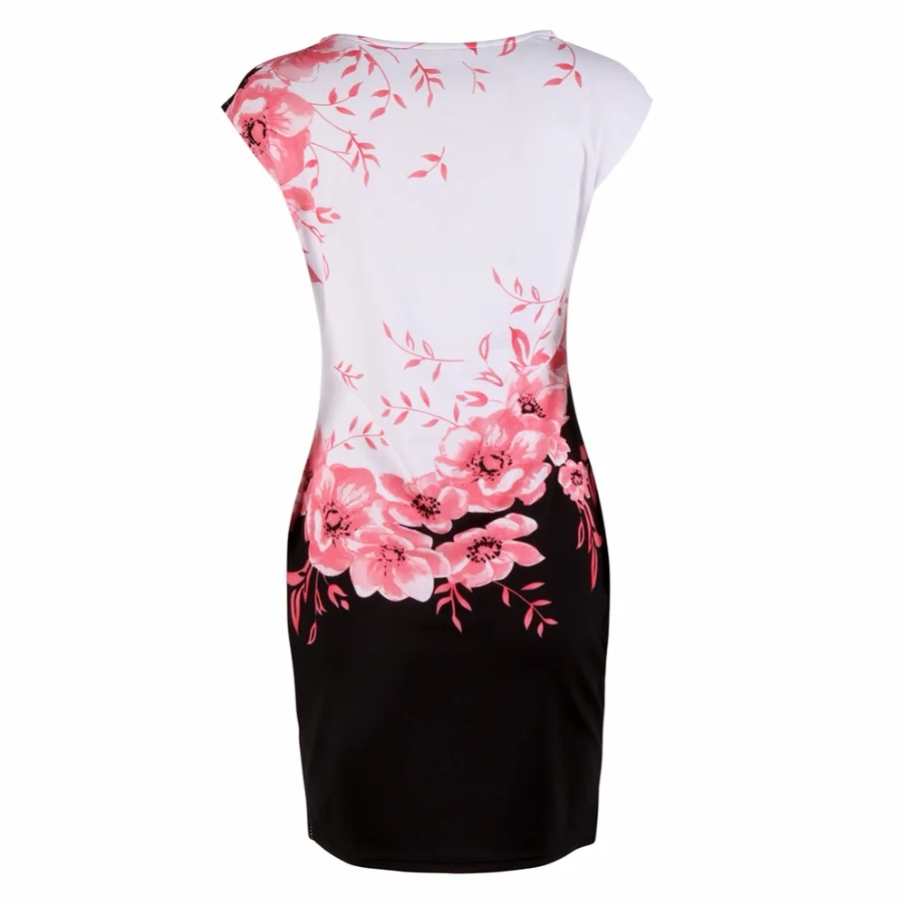 2019 летнее женское сексуальное мини-платье без рукавов с модным принтом и круглым