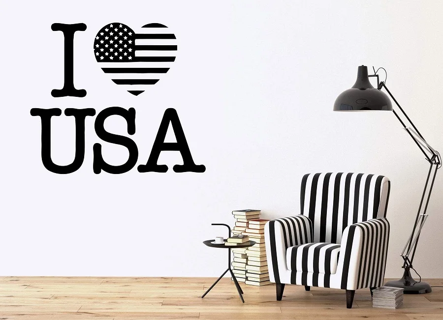 Наклейка на стену с надписью I love American Patriot наклейка для офиса университета