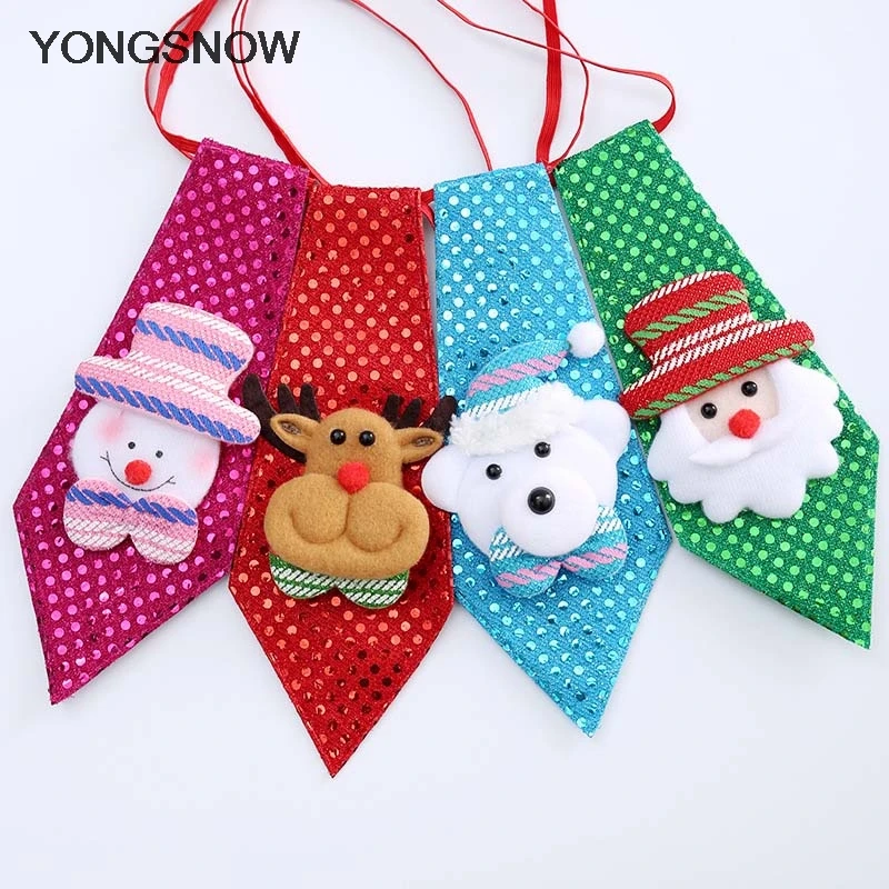 1 шт. новогодний галстук Детская шейный Санта Клаус со снеговиками с северными