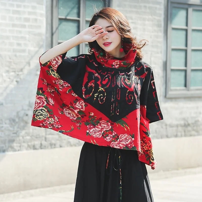 Женская льняная блузка традиционный китайский топ с китайским воротником в