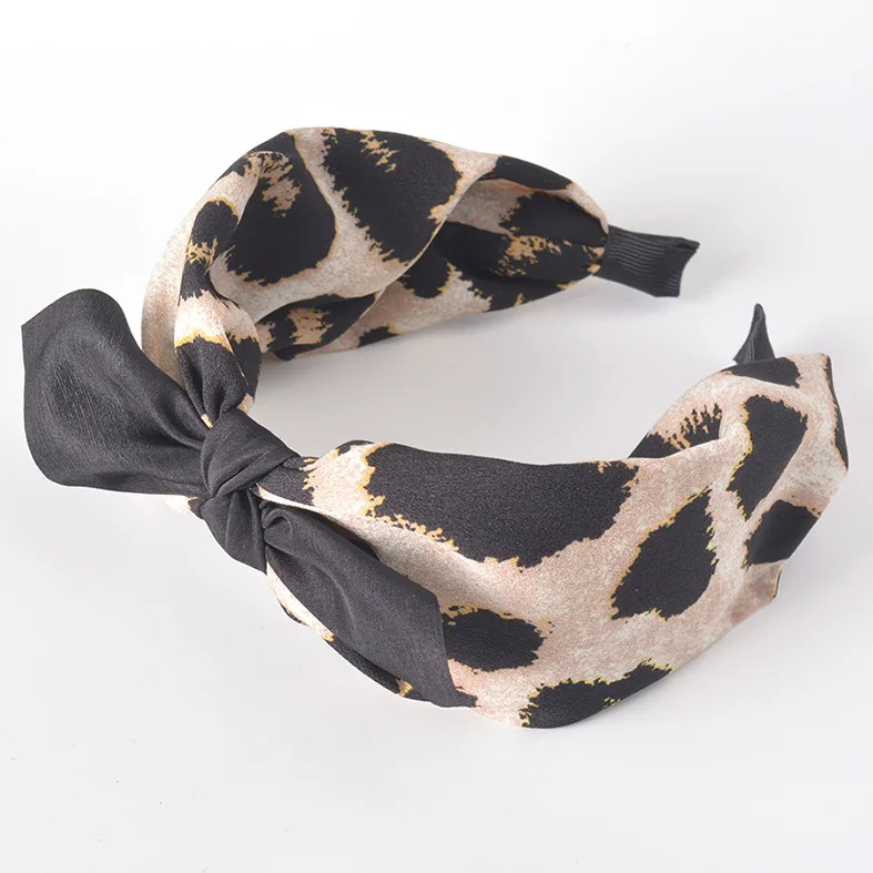 2019 New Leopard Hairband Big Size Bowknot Hair Band Headband For Girl Ladies Classic Headwear Accessories |