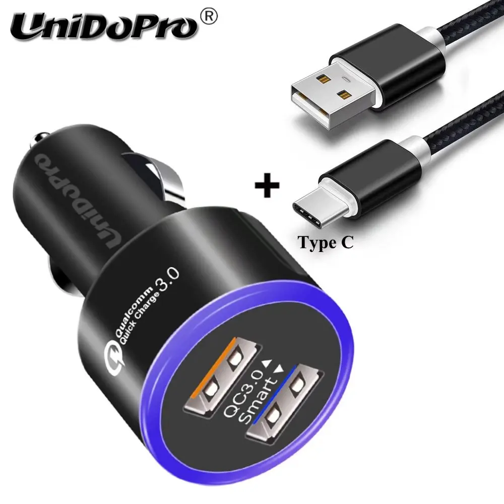 Автомобильное зарядное устройство 2USB QC 3 0 35 Вт + кабель фута типа C для Xiaomi Mi 9 Mi9 8 Mi8