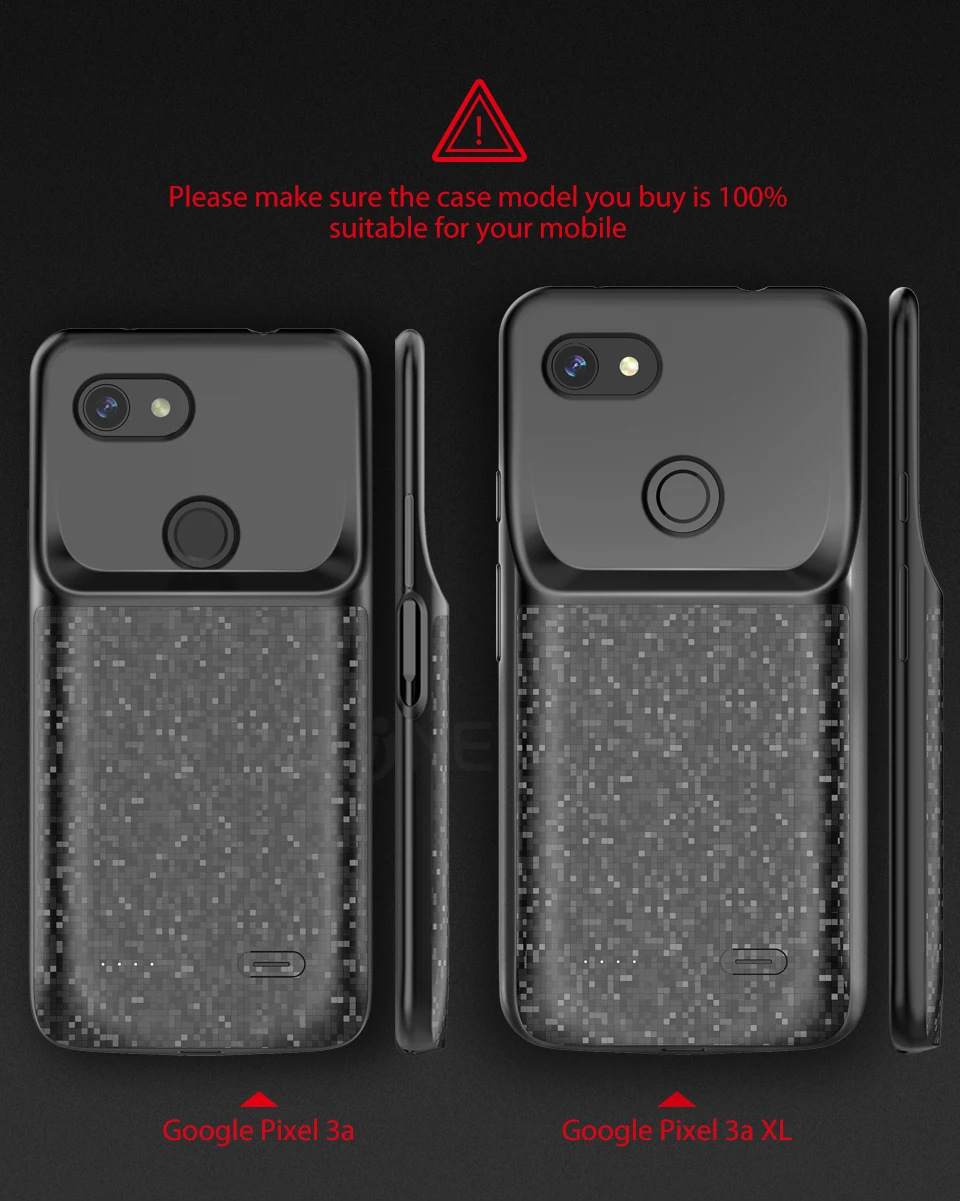Чехол-аккумулятор Newdery для Pixel 3A, 3A XL 4700 mAh power case для Pixel 3A 3A XL мягкий чехол для зарядки из ТПУ Черный