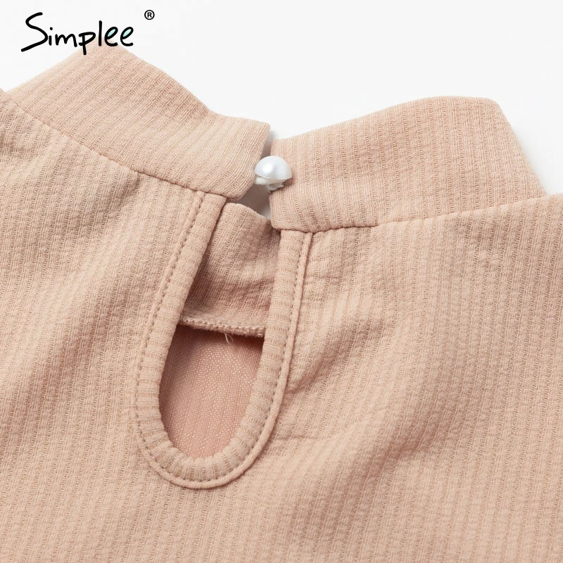 Simplee Повседневная шикарные короткое платье женщины Повседневная женская элегантный шикарные короткое платье женщины водолазка фонарь рукав женское зимнее платье осень платье