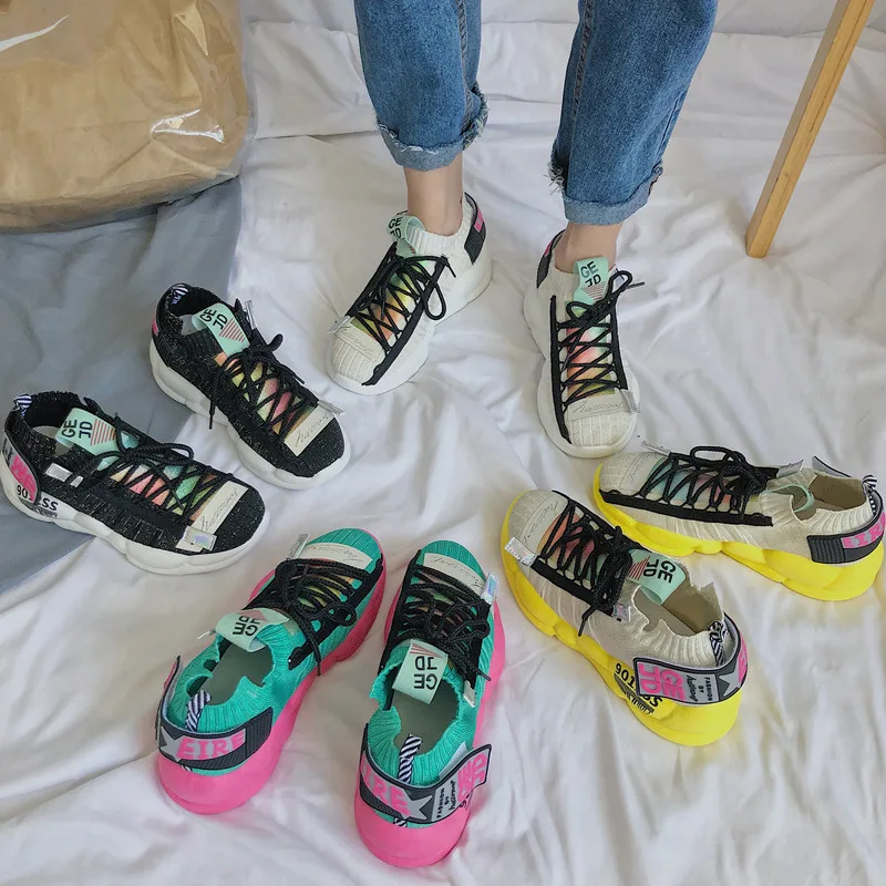 Женские тканые кроссовки Fujin Torre повседневные туфли на плоской подошве обувь для