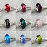 authentic 925 sterling silver bead pure color murano glass beads for original pandora charm bracelets bangles jewelry