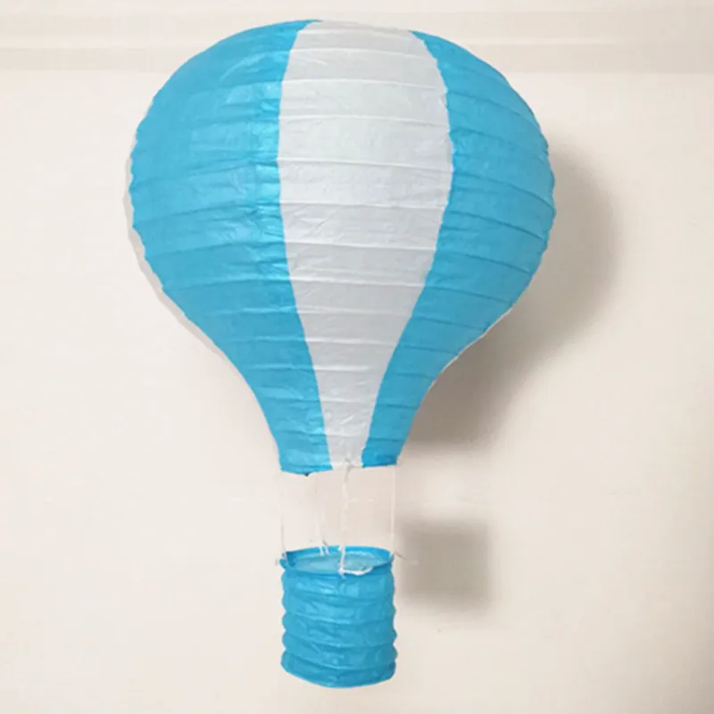 blue straight 25/30/35/40 см тепловой аэростат Радуга Бумага Фонари бар Decora Детские День рождения Свадебные украшения вечерние поставки Бумага лампа - Цвет: blue straight