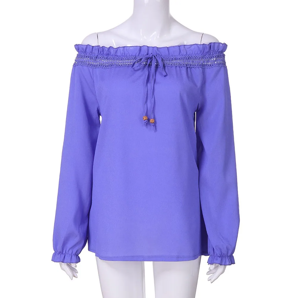 Женская летняя элегантная повседневная кружевная Однотонная рубашка с вырезом