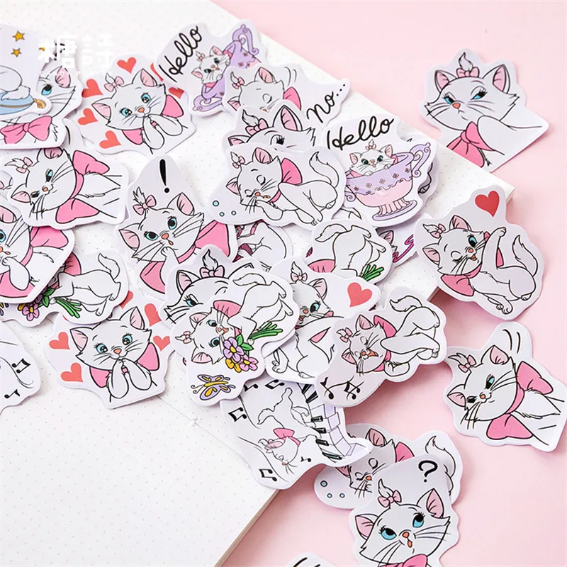 45 шт./кор. DIY Kawaii Цветочные наклейки единорог мультфильм с кошкой для пишущих