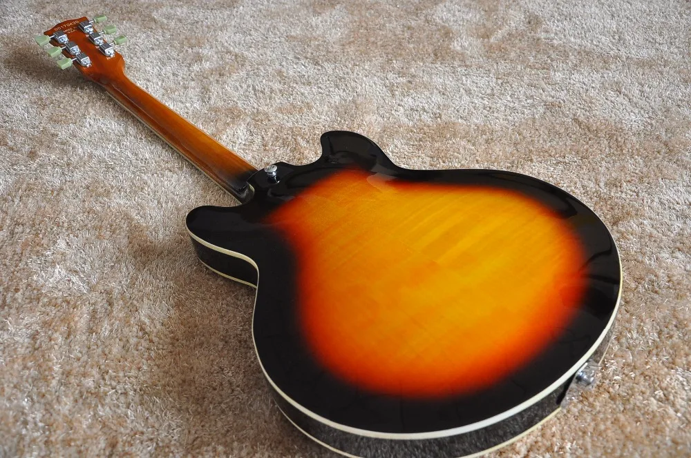 New arrival top quality Semi hollowbody guitar Sunburst color Flamed maple back and front ES335 Jazz |