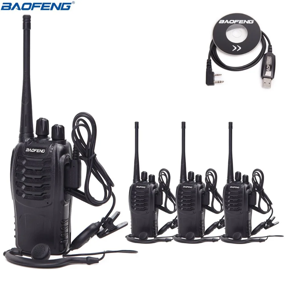 4 шт. Baofeng BF 888S иди и болтай Walkie Talkie “иди 5 Вт двусторонней радиосвязи Портативный CB