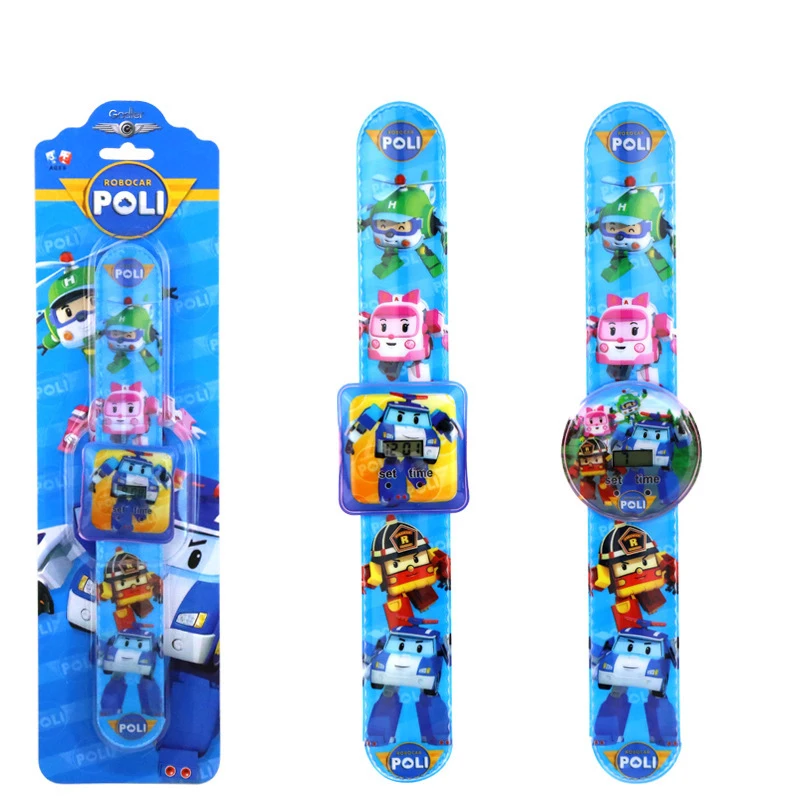 11 стилей robocar poli игрушка мультфильм узор Цифровой 3D проекционные часы светодиодный дисплей детские часы игрушки для мальчиков девочек Relogio