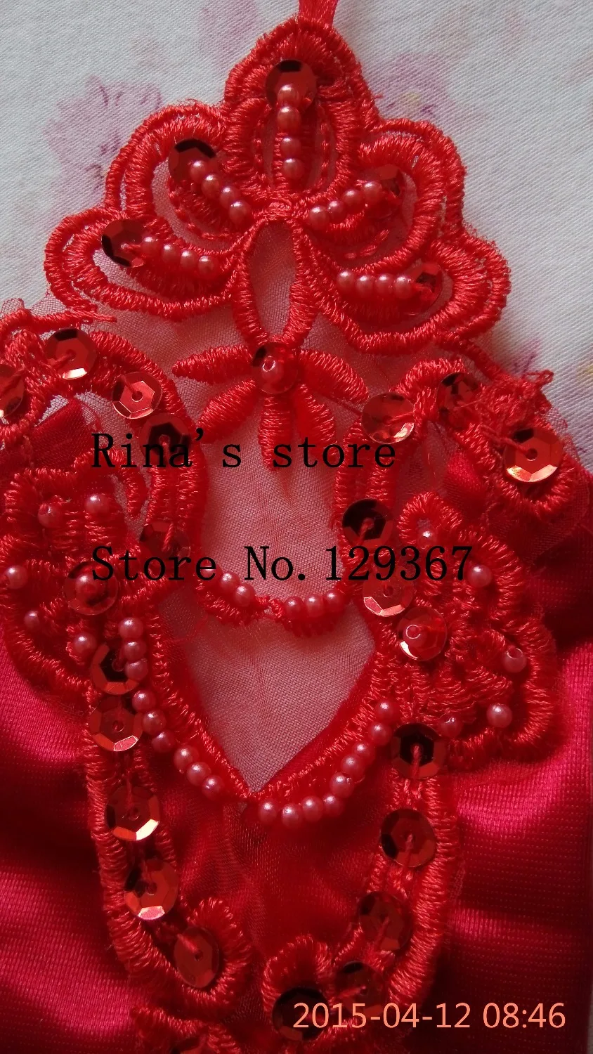 Женские модные перчатки сексуальные красные без пальцев красное кружево с