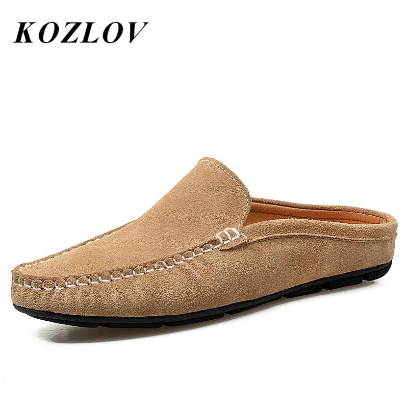 KOZLOV/Летние полуботинки для мужчин; роскошные фирменные дизайнерские модные слипоны; Мужская обувь без застежки; замшевые Тапочки высокого качества; лоферы