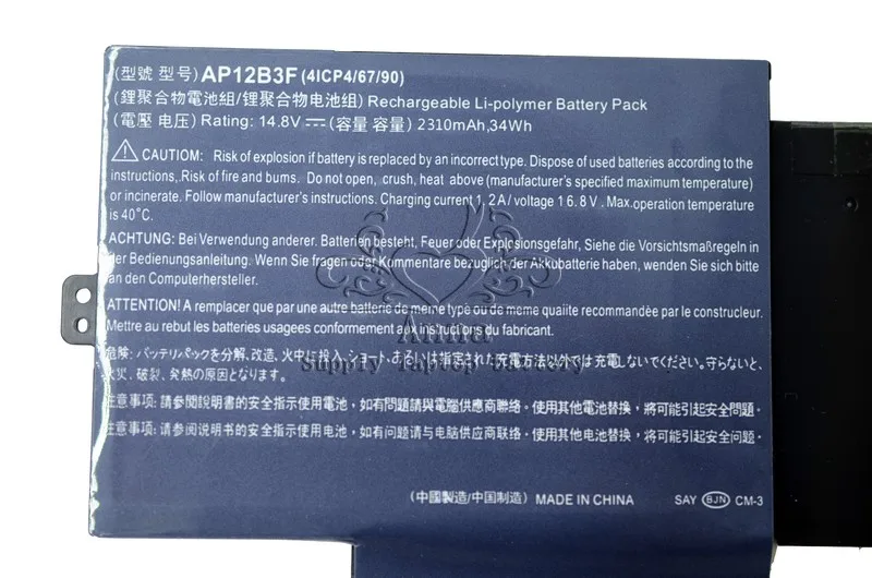 JIGU 4ICP4/67/90 AP12B3F ноутбук Батарея для ACER Aspire S5 S5-391 серии 14,8 V 2310 мА/ч, 34WH
