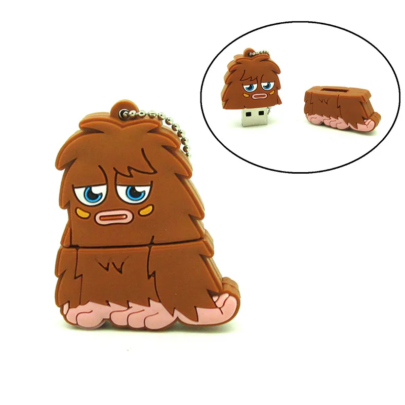 100% TF карта с фактическим объемом мультфильм коричневый Монстр флэш накопитель usb