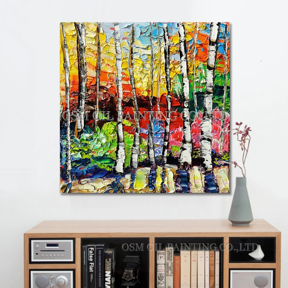 Искусный художник ручная работа высокое качество абстрактная береза пейзаж