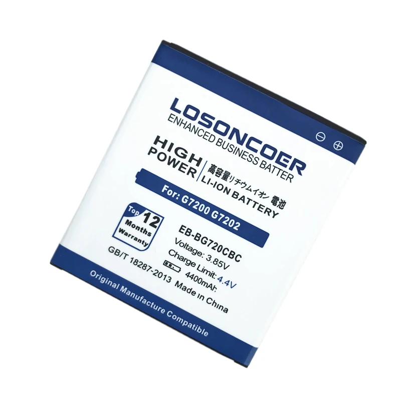 Losoncoer 4400 мА/ч, Батарея для samsung Galaxy Grand3 G7200 G7202 G7208V G7209 Grand Max EB-BG720CBC Батарея