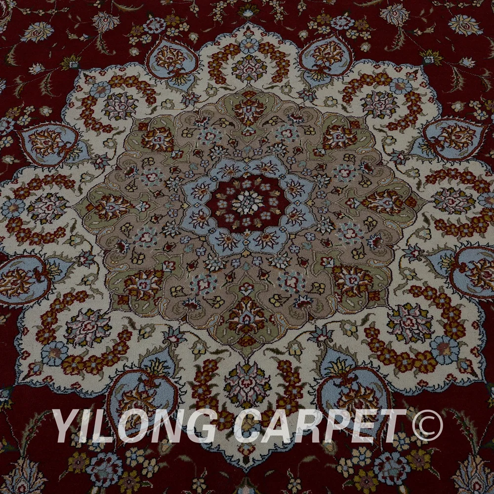 Yilong 10'x14' ручные шерстяные коврики красный ручной работы Изысканный