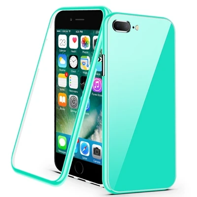 Зеленый Роскошный Магнитный флип-чехол для iPhone X XS XR MAX 7 8 Plus 11 11 Pro Max PC Border закаленное стекло задняя крышка - Цвет: Зеленый