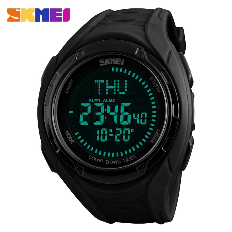 

SKMEI Led Sports Watches Men Countdown World Time Compass Wristwatches Digital Watch 50M Water Resistant Relogio Masculino 1314