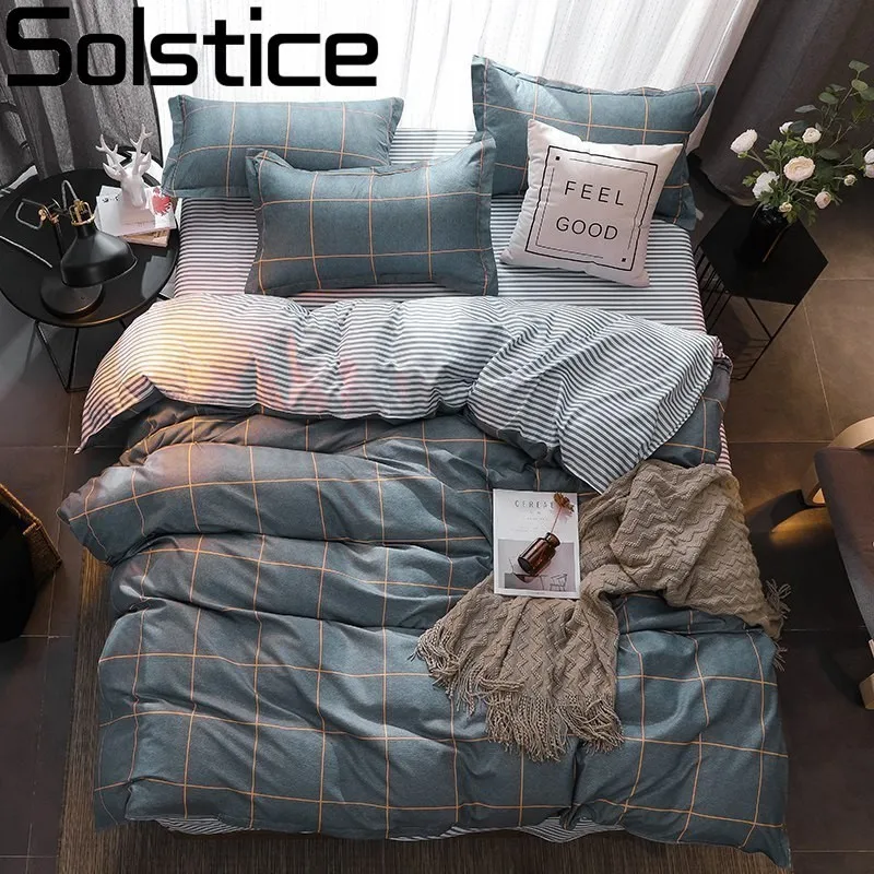 Solstice Стильный современный голубой Клетчатый Стиль для мальчиков декорирование