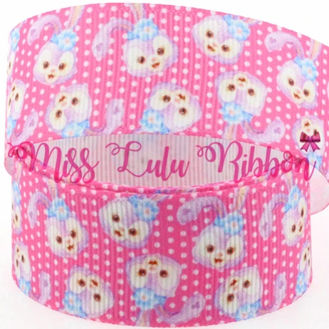 Корсажная лента с принтом кролика 16 75 мм 50 ярдов/рулон|printed grosgrain ribbon|grosgrain ribbonribbon