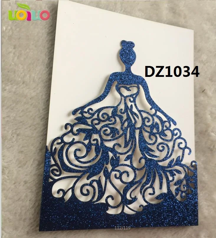 glitter navy blue 25 pc лазерная резка вечерние принцессы день рождения роза с блестками золото девушка свадебное приглашение - Цвет: glitter navy blue